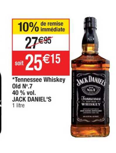tennessee whiskey old n°7 40% vol. jack daniel's