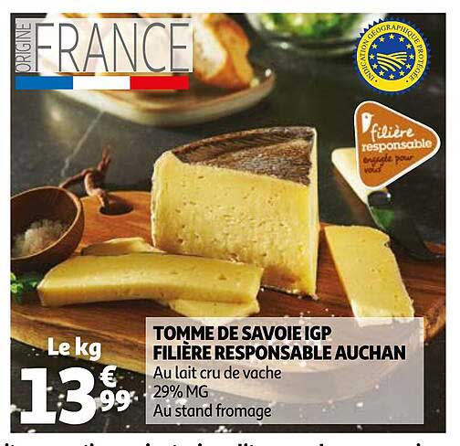 Tomme De Savoie Igp Filière Responsable Auchan