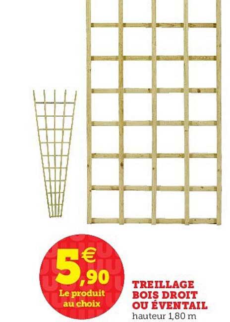 treillage bois droit ou éventail