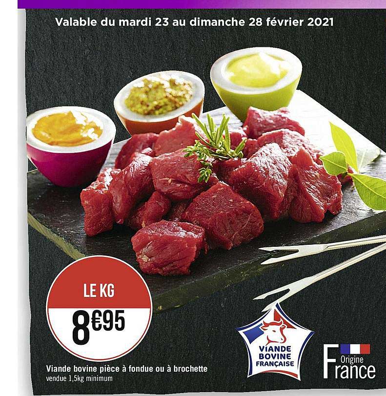 Viande Bovine : Pièce à Fondue Ou à Brochette