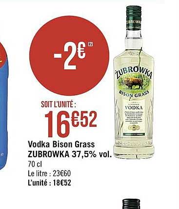 vodka bison grass zubrowka 37,5% vol.
