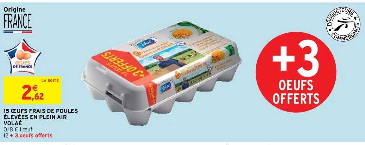 15 oeufs frais de poules élevées en plein air volaé