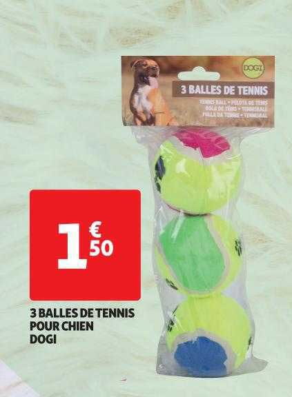 3 balles de tennis pour chien dogi