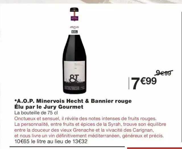 a.o.p. minervois hecht & bannier rouge élu par le jury gourmet