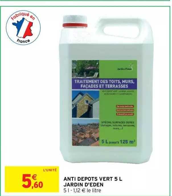 anti dépôts vert 5 l jardin d'eden