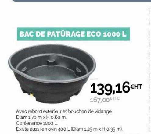 bac de patûrage éco 1000 l