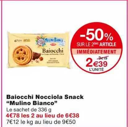 baiocchi nicciola snack "mulino bianco"