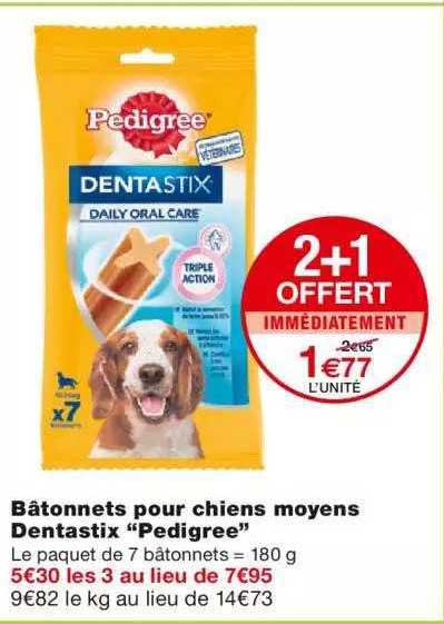 bâtonnets pour chiens moyens dentastix "pedigree"
