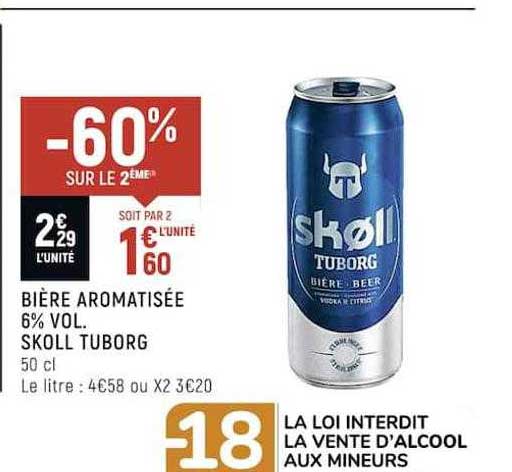 bière aromatisée 6% vol. skoll tuborg