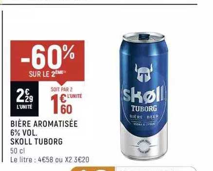 bière aromatisée 6% vol. skoll tuborg