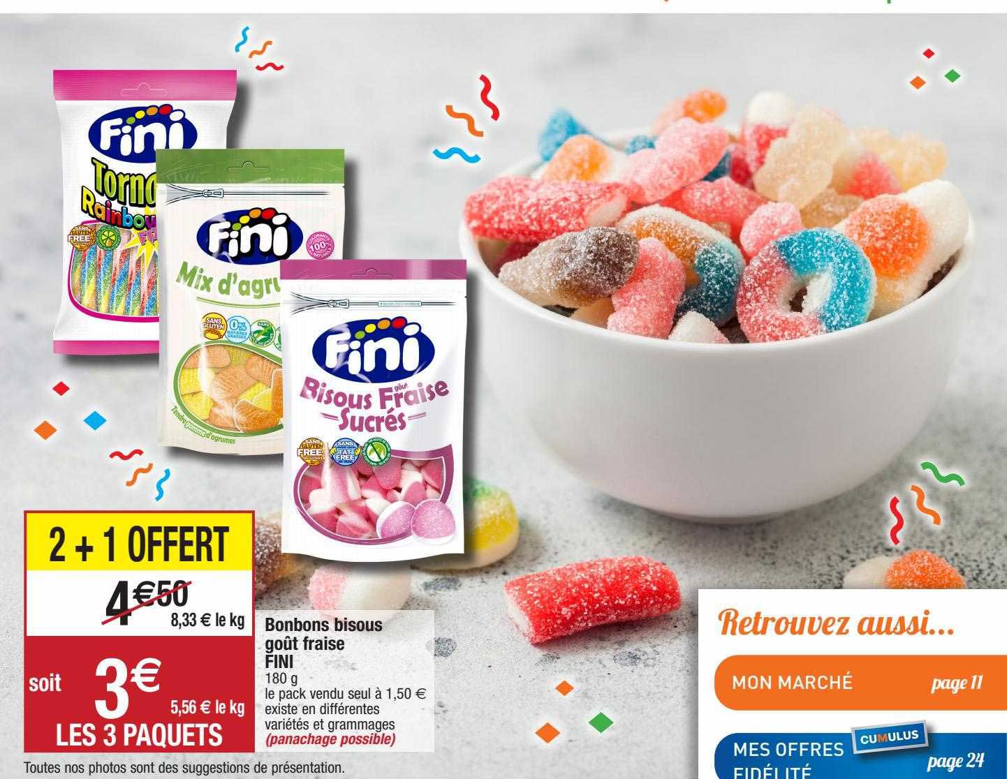 bonbons bisous goût fraise fini