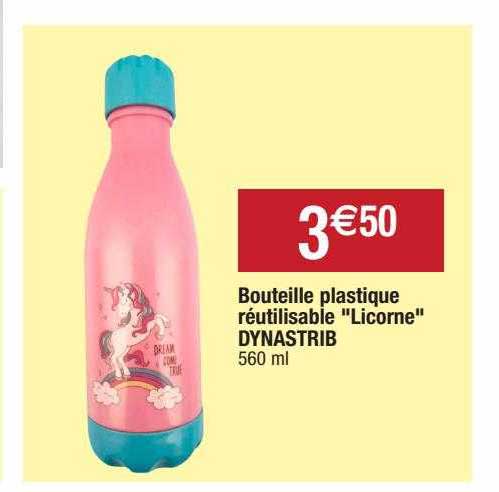 bouteille plastique réutilisable "licorne" dynastrib