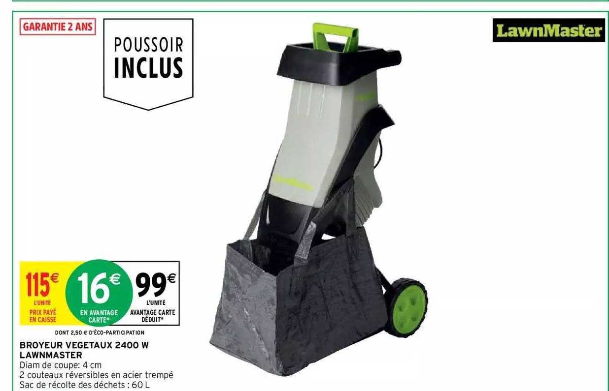 broyeur végétaux 2400 w lawnmaster