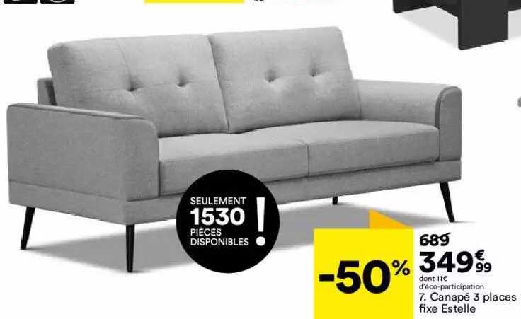 canapé 3 places fix estelle
