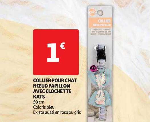 collier pour chat nœud papillon avec clochette kats