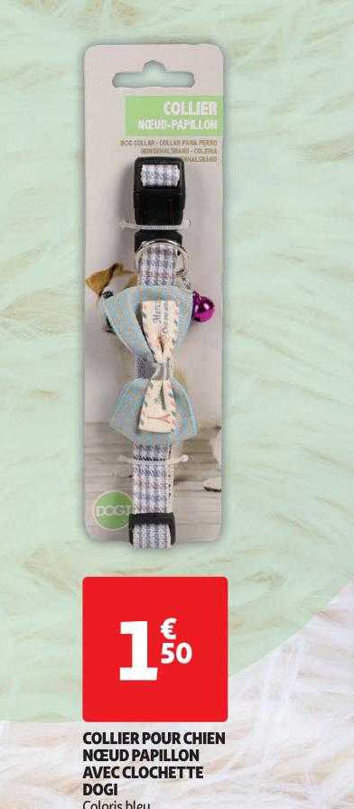 collier pour chien nœud papillon avec clochette dogi
