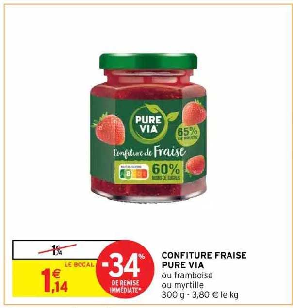 confiture fraise pure via