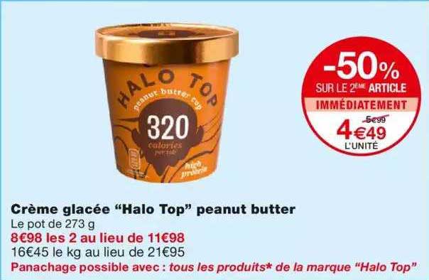 crème glacée "halo top" peanut butter
