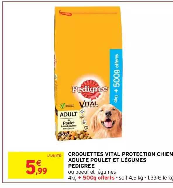 Croquettes Vital Protection Chien Adulte Poulet Et Légumes Pedigree