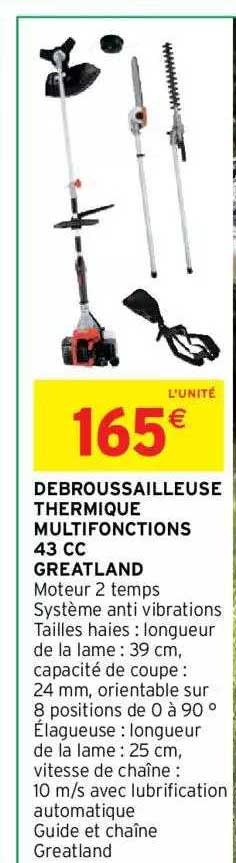 débroussailleuse thermique multifonctions 43cc greatland