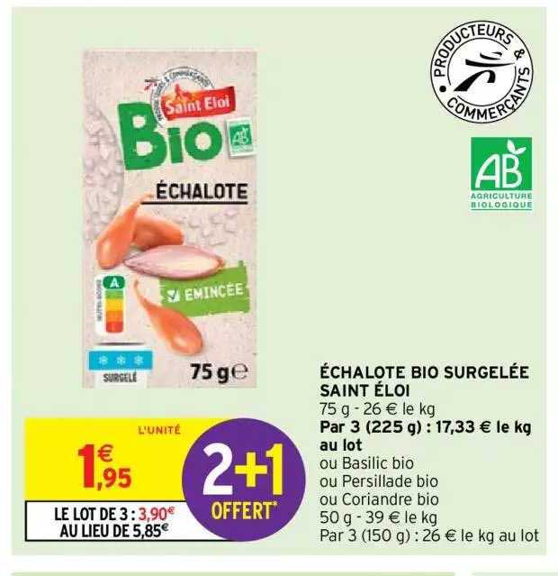 échalote Bio Surgelée Saint éloi