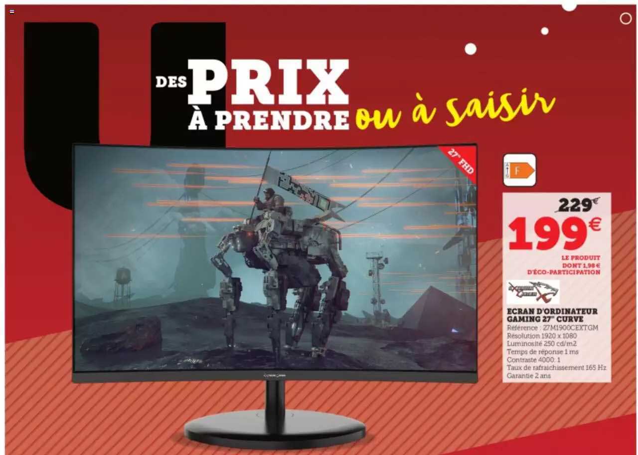 écran d'ordinateur gaming 27" curvé