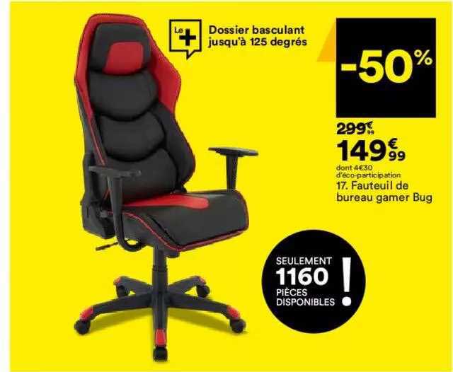 fauteuil de bureau gamer bug