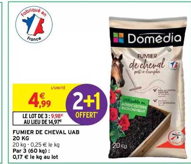 fumier de cheval uab 20 kg domédia