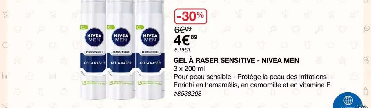 gel à raser sensitive - nivea men