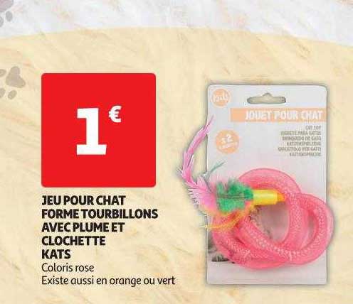 jeu pour chat forme tourbillons avec plume et clochette kats