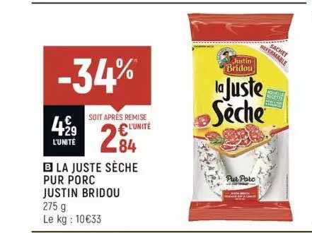 La Juste Sèche Pur Porc Justin Bridou