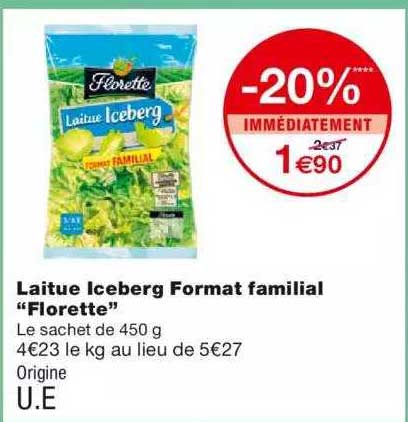 laitue iceberg format familial "florette"