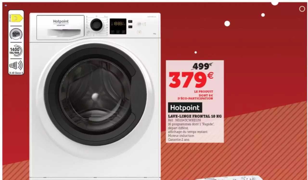lave-linge frontal 10 kg hotpoint