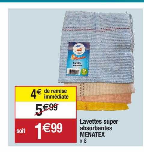 Lavettes Super Absorbantes Menatex