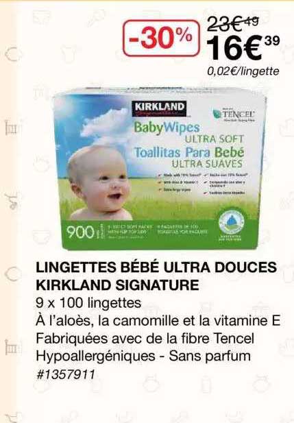 lingettes bébé ultra douces kirkland signature