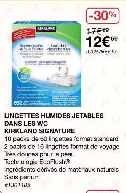 Lingettes Humides Jetables Dans Les Wc Kirkland Signature