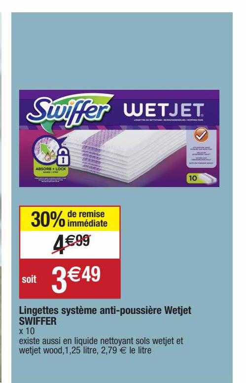 Lingettes Système Anti-poussière Wetjet Swiffer