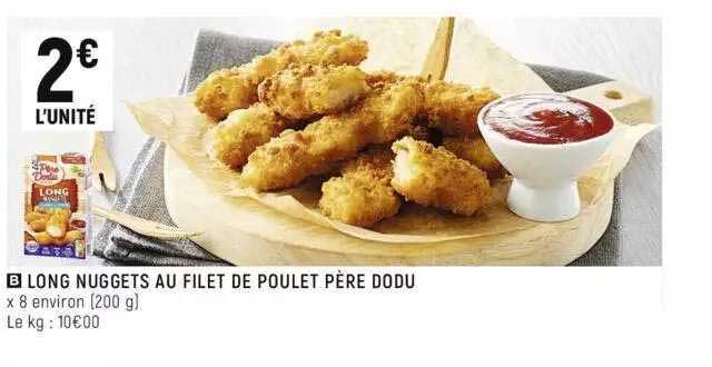 long nuggets au filet de poulet père dodu