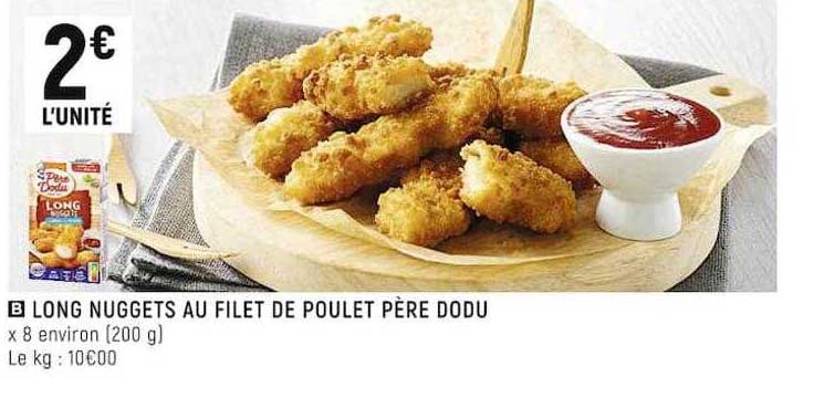 long nuggets au filet de poulet père dodu