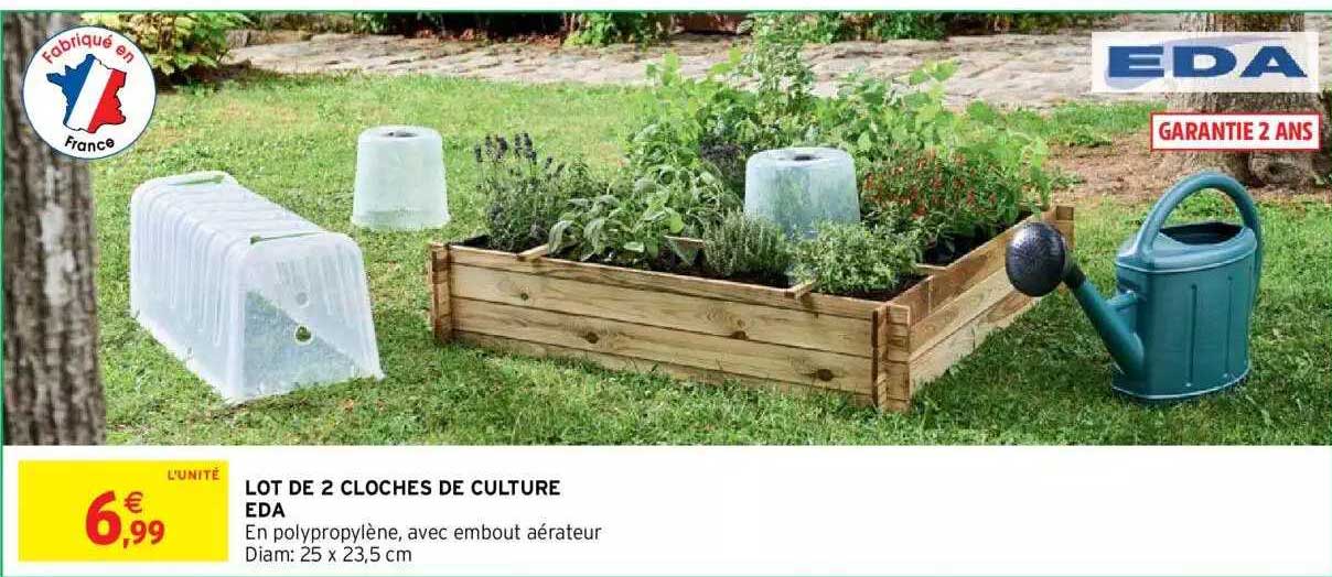 lot de 2 cloches de culture eda