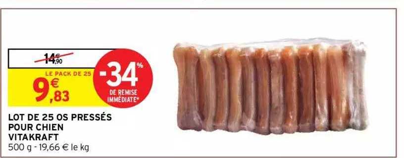 lot de 25 os pressés pour chien vitakraft