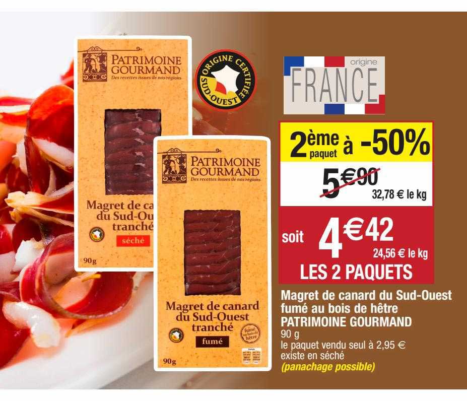 magret de canard du sud-ouest fumé au bois de hêtre patrimoine gourmand