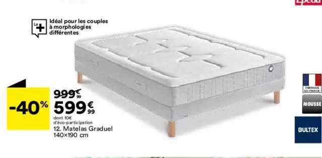 Matelas Graduel 140 X 190 Cm Bultex