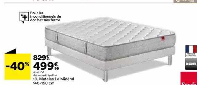 matelas le minéral 140 x 190 cm epeda