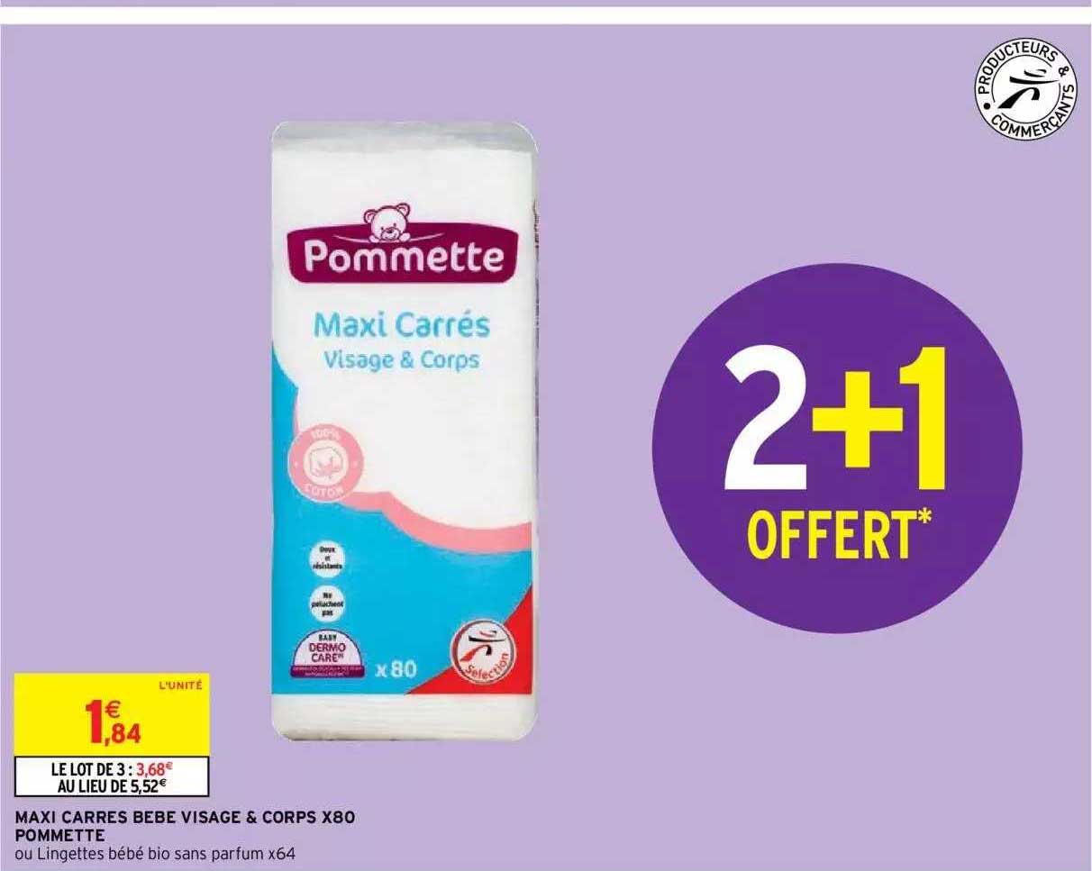 Maxi Carrés Bébé Visage & Corps X80 Pommette