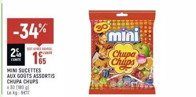 mini sucettes aux goûts assortis chupa chups