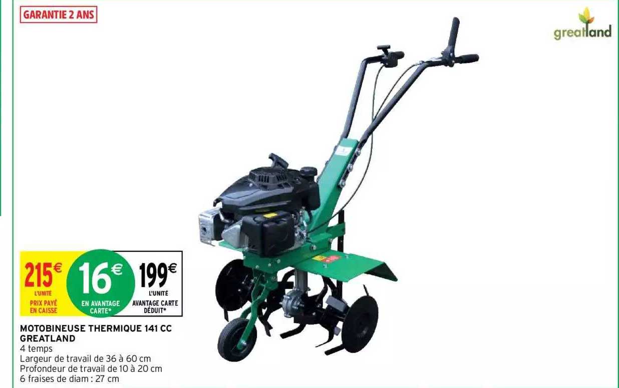 motobineuse thermique 141 cc greatland