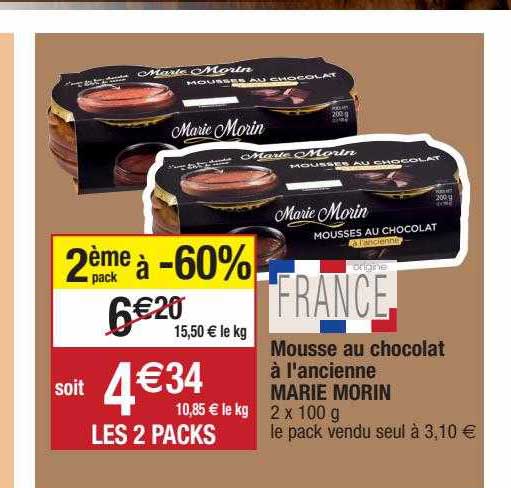 Mousse Au Chocolat à L'ancienne Marie Morin