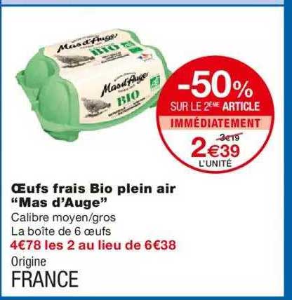 oeufs frais bio plein air "mas d'auge"