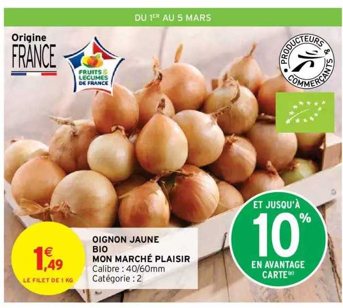 oignon jaune bio mon marché plaisir